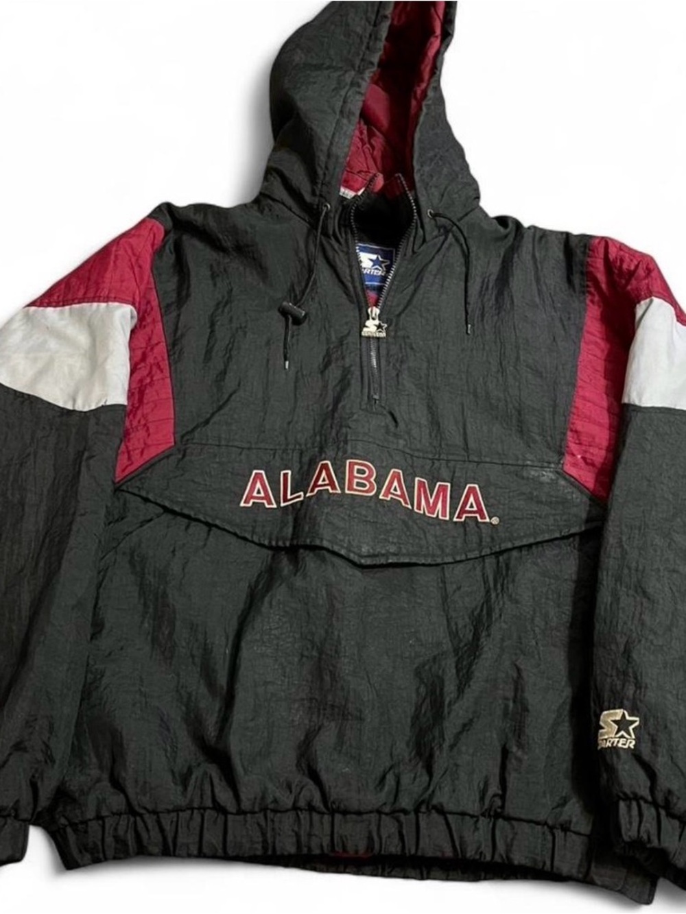 Vintage Alabama Crimson Tide Starter Jacket Mens XL Puffer Hood 90s